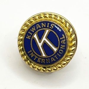 Vintage Kiwanis international blue enamel lapel pin